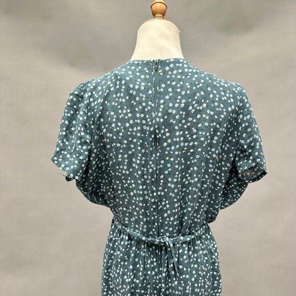 Vintage 90s Debra Martin Floral Smocked Top Dolman Sleeve Jumpsuit Size 12 - Picture 7 of 16